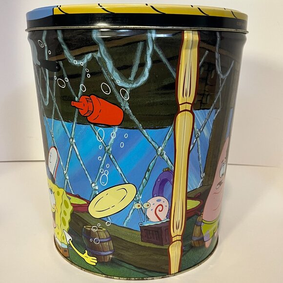 SpongeBob Doritos Chip Tin With Lid Viacom 2004 Vintage Large Metal Can 11.5"x10 - Picture 10 of 15